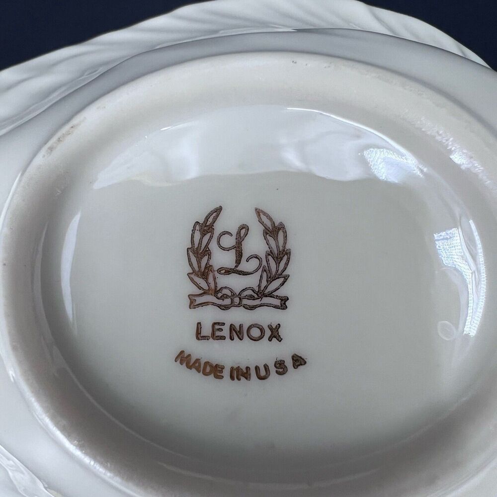 Set of 2 Lenox China Dove Bird Shaped Nut Bowls Candy Dish Ivory Cream Gold Trim - Picture 7 of 8